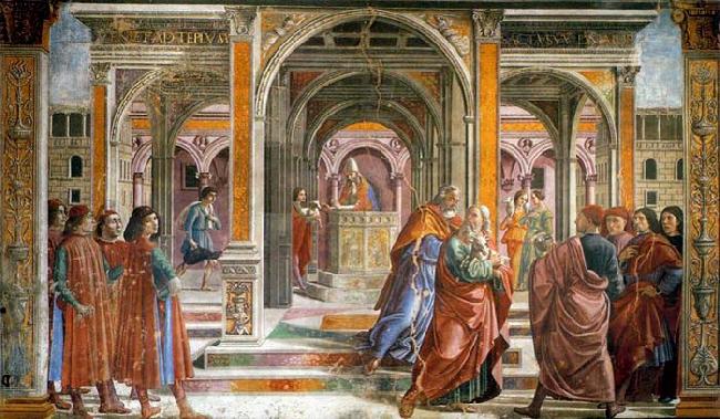 GHIRLANDAIO, Domenico Expulsion of Joachim from the Temple France oil painting art
